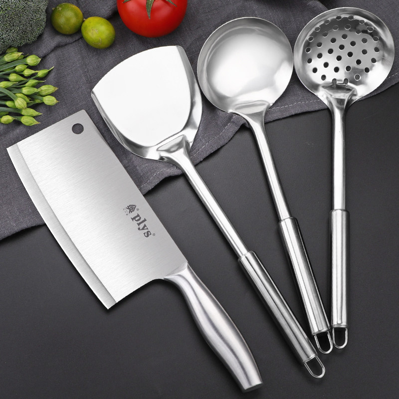 Kitchen knife set slicer knife chopping board shovel colander full set combination stainless steel household kitchen knife cutting board two-in-one