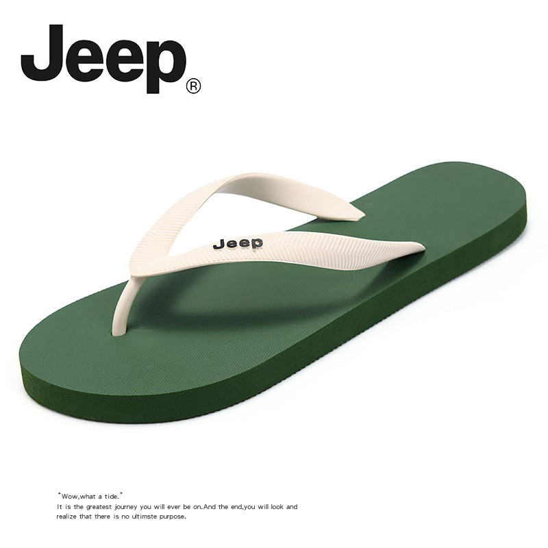 Jeep/Jeep Flip-Flops Men's Casual Soft-Soled Non-Slip Wear-Resistant Sandals Boys' Outdoor Beach Flip-Flops