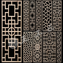 Dongyang wood carving antique doors and windows Chinese solid wood Plaid background wall partition porch wooden grid screen can be customized