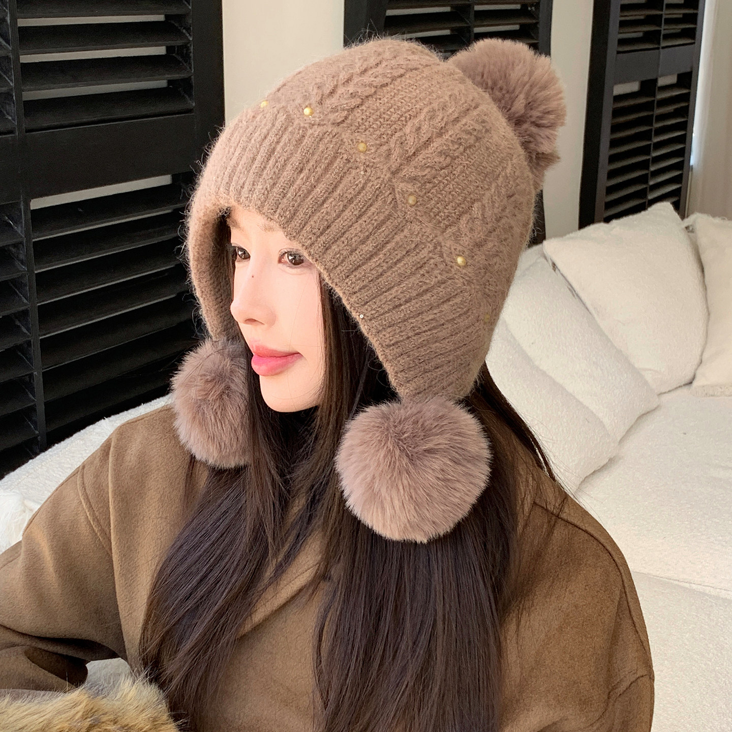 复古少女心机单品：博雅皇后针织毛绒线护耳保暖帽_帽子_淘宝服装网