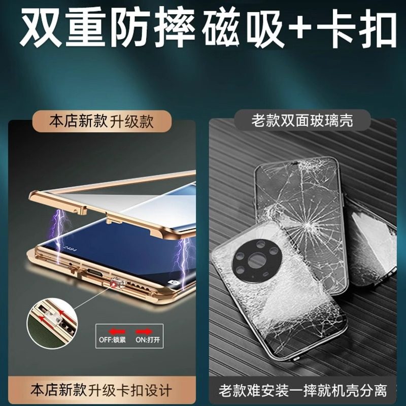 Xiaomi 15 Pro Double-Sided Full Coverage 14 Ultra Anti-Peeping Phone Case Lens Protector Xiaomi 13 No Screen Protector Magnetic Anti-Drop Heat Dissipation Creative Glass New Model Unisex Trendy Suitable for Xiaomi