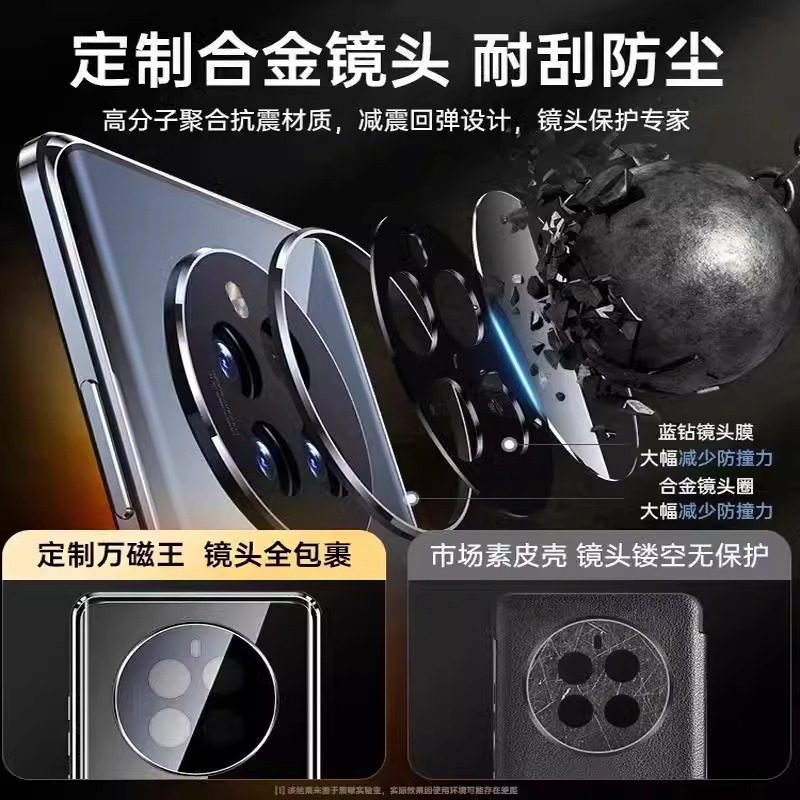 Mate80Promax Huawei Mate70Pro Double-Sided Full-Cover Phone Case Anti-Peeping Mate60Rs Porsche Glass Lens Protective Case + Transparent Anti-Drop 50 Heat Dissipation Ultra-Thin Applicable