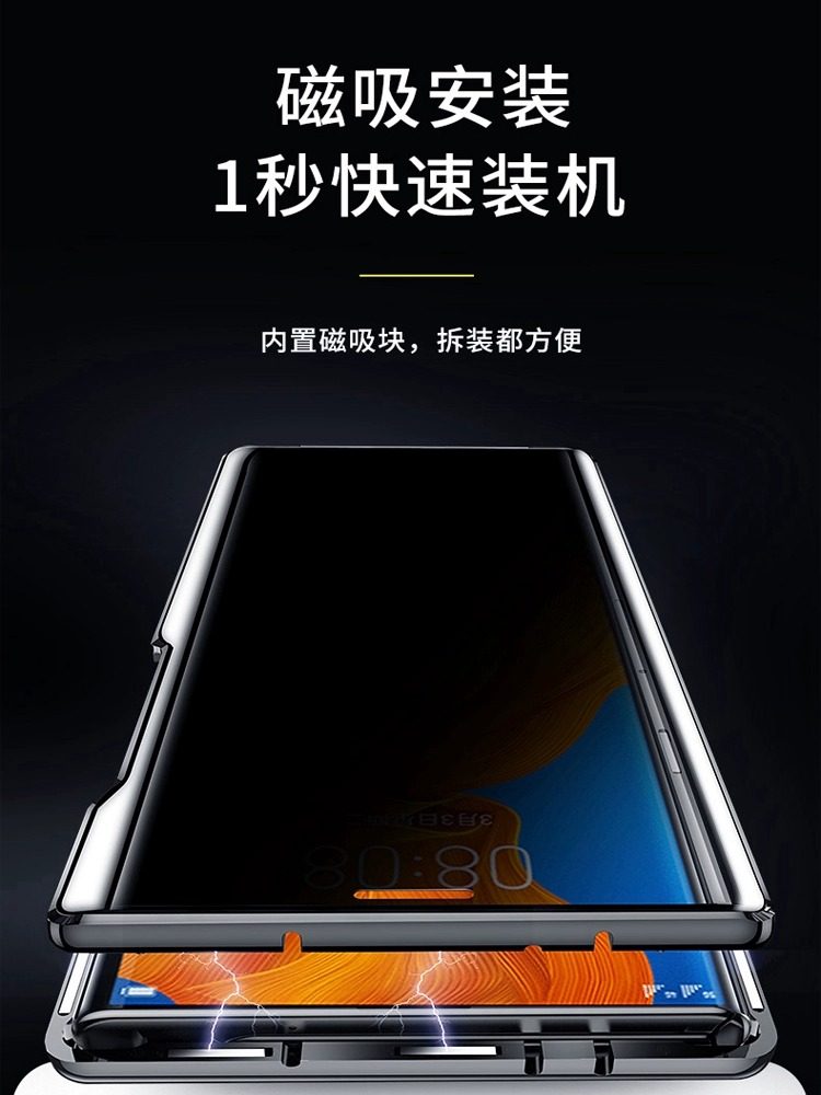 Huawei Mate Xs2 Double-Sided Full-Cover Phone Case Anti-Peeping Glass Lens Protective Cover Xs2 Collector's Edition Anti-Drop Foldable Screen No Screen Protector Needed Heat Dissipation Transparent New Model Suitable for Men and Women Compatible with Huawei