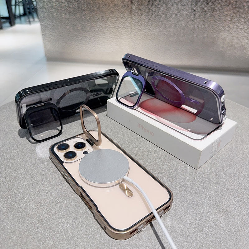 Lens Holder Apple 16 Pro Max Double-Sided Full-Cover Phone Case iPhone 15 Pro Magnetic Wireless Charging 16 Plus Anti-Drop Protective Case Magsafe Screen Protector Heat Dissipation New Model Suitable for Men and Women