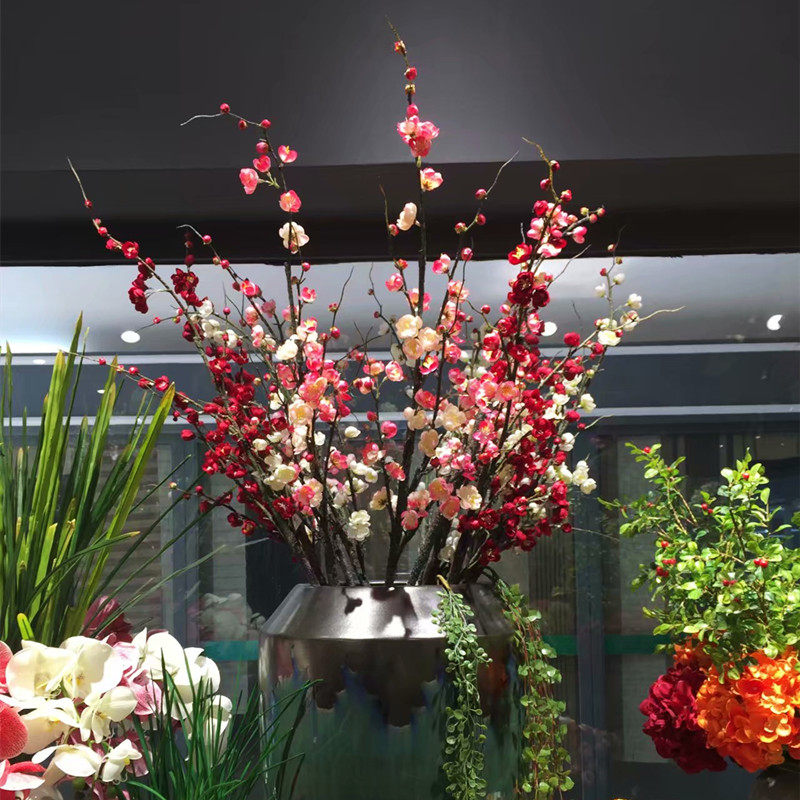 Yuhan large branch plum blossom single branch artificial flower high-end home decoration flower art window layout plum tree fake flower diy