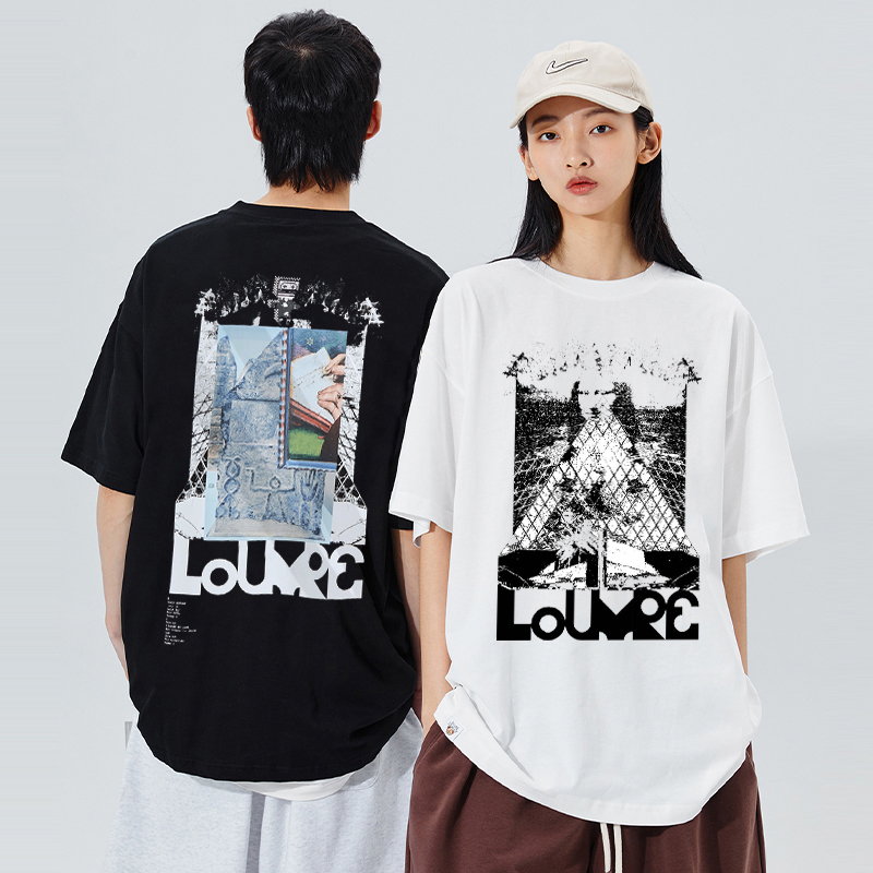 Co-Branded Louvre Museum M/M (Paris) Mona Lisa Drawing Collage Short-Sleeved T-Shirt for Men and Women