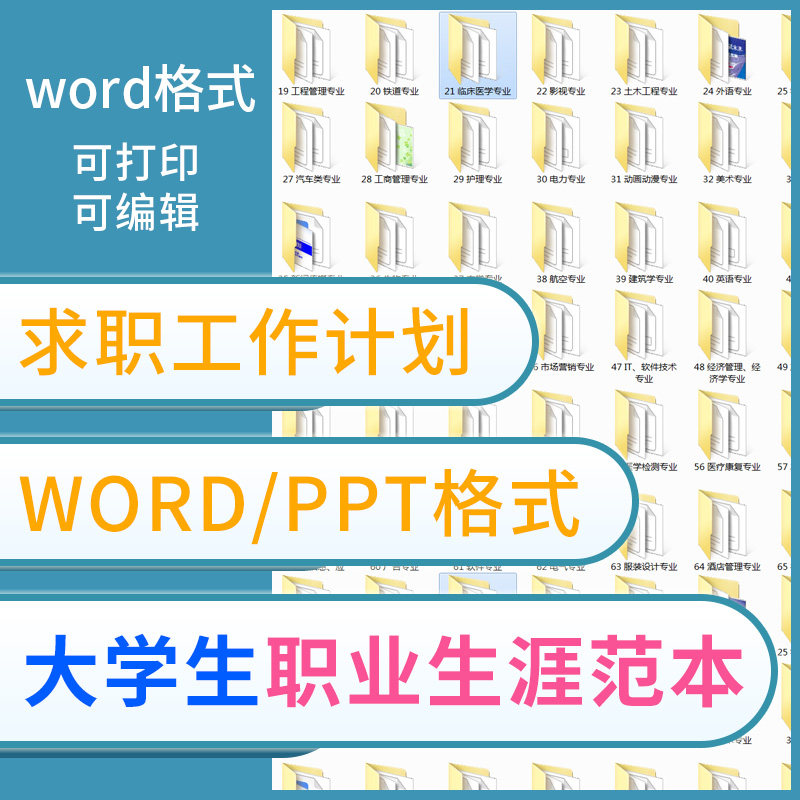 College Students' Career Planning Template ppt Employment Job Plan Development word Model