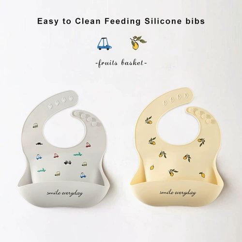 Детский силиконовый нагрудник, водонепроницаемый слюнявчик для еды для прикорма, с карманом, анти-грязь