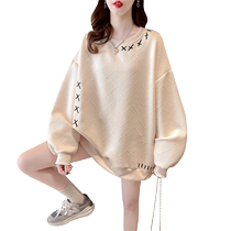 Plus size womens design niche sweatshirt for women 2023 new spring and autumn thin section Korean style loose bf lazy style top