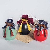 Ceramic antique wine bottle gift box set one pound sealed empty bottle wine flask ornaments home wine utensils to make wine names