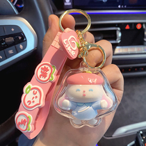 Peach Joy Rabbit Key Buckle Cute Girl Bag Satchel Bag Pendant Creative Car Key Chain Circle Cruste you like to hang up