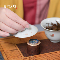 Blue door workshop Enamel color cover set iron pot Purple sand pot cover shelving cover bowl Teapot Solid wood cover Tea ceremony spare parts