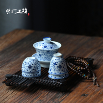 Blue door workshop Kung Fu tea cup mat Creative cup holder Bamboo tea mat Antique tea mat Zen bamboo row tea cup mat
