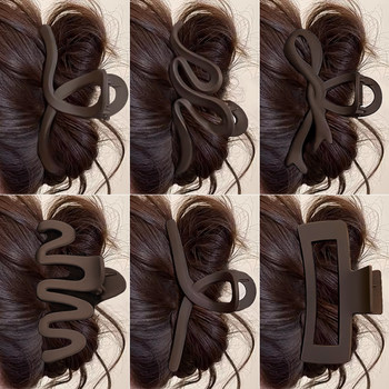 Coffee-Colored Matte Claw Clip for Women, 2025 New Style Hair Clip, Large Size for Thick Hair, Shark Clip Hair Accessory