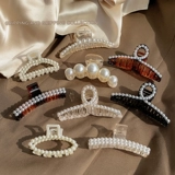 Заколка для волос из жемчуга, большая акула, заколка-крабик, шпильки для волос, аксессуар для волос, Южная Корея