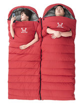 Double sleeping bag thickened in winter for adults outdoor camping anti-cold and warm down lunch break for four seasons of general couple