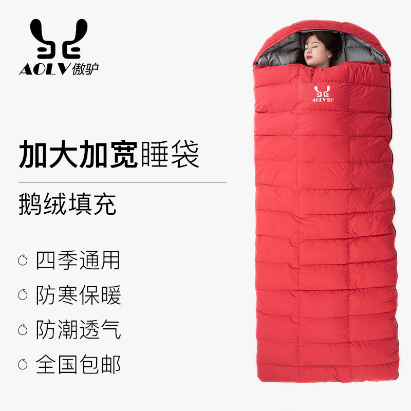 Goose down and down sleeping bag adult men's winter down thickening cold-proof outdoor camping adult indoor four seasons universal