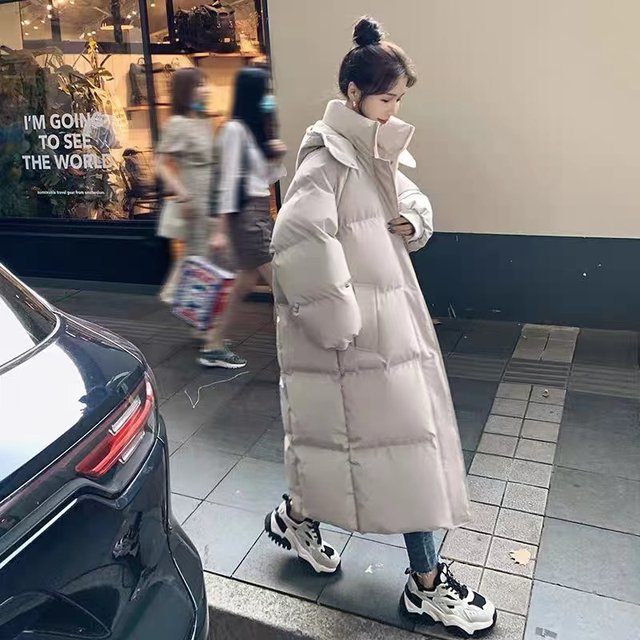 Oversize thickened cotton coat women's long Korean style loose students cotton coat jacket 2023 trendy coat coat over knee