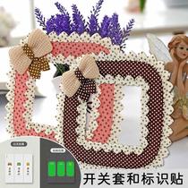 Switch sticker protective cover lace switch cover cartoon decorative sticker simple modern socket frame protective cover logo sticker