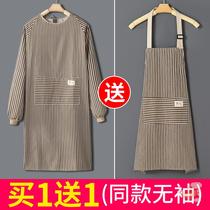 Long Sleeve Pure Cotton Apron home Kitchen Breathable 2021 New with sleeves Waist Women Fashion Cartoon Cute workwear