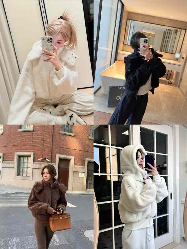 Rizzma Kendall Jenner Style Al Lamb Wool Hooded Zip-Up Short Jacket for Women, Autumn and Winter, Loose Casual Warm Top Rizzma Kendall Jenner Style Al Lamb Wool Hooded Zip-Up Short Jacket for Women, Autumn and Winter, Loose Casual Warm Top
