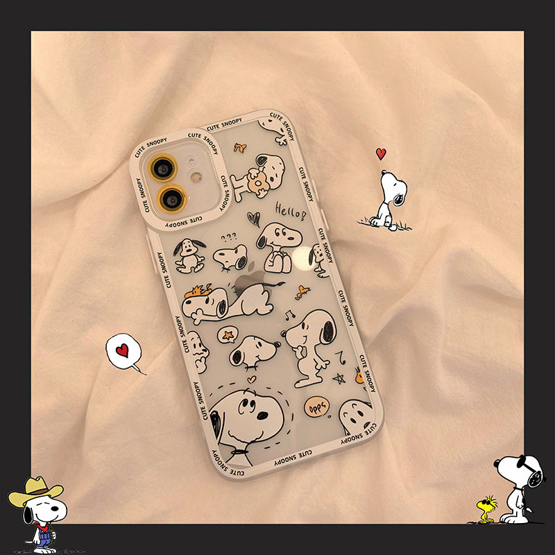 Cute cartoon Snoby applies Apple 12Pro Max mobile phone protection shell iphone13 11 X XS XR silicone 8plus female 7p anti-fall xsma