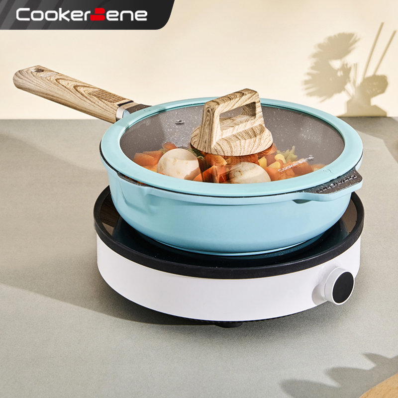 Cookerbene wheat meal stone fried boiler non-stick boiler household electromagnetic cooker gas cooker gas cooker special floor frying pan