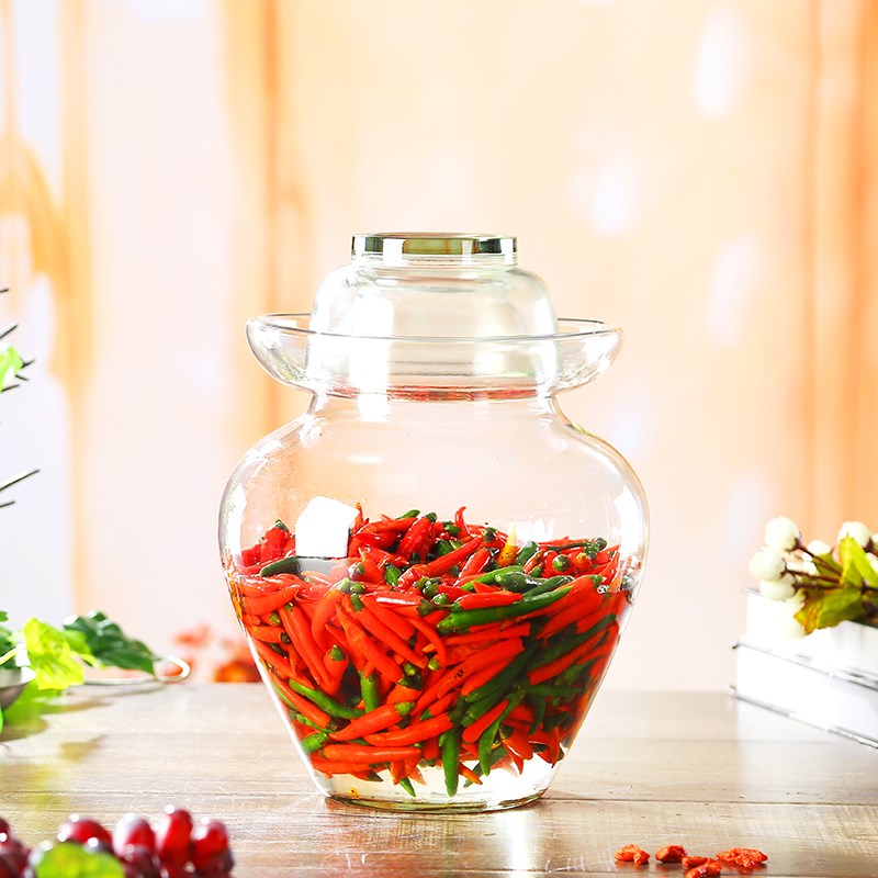Sauerkraut Thickened Glass Seal Transparent Curing Jar Sichuan Salty Vegetable Vat pickled Peppers Home Pickled Vegetables