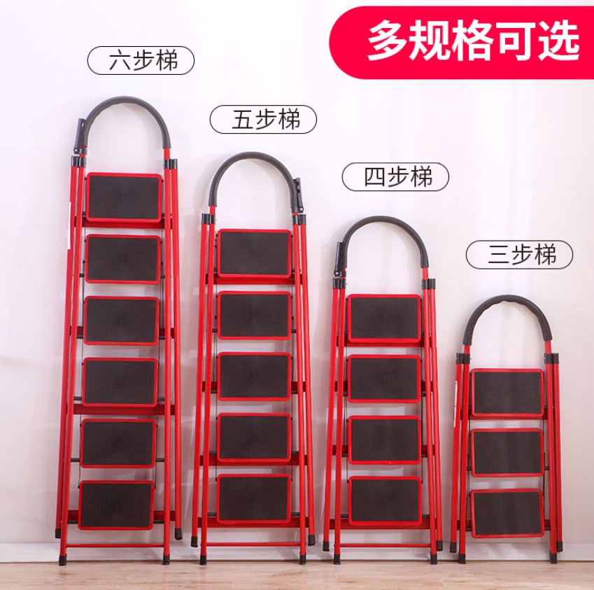 Ladder Interior Herringbone Ladder Home Folding Fold 45 Six Step Thickened Telescopic Mobile Escalator Pedal Climbing