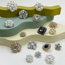 Fashionable button decoration button buckle Wild metal diamond-set wool coat dress decoration button woman