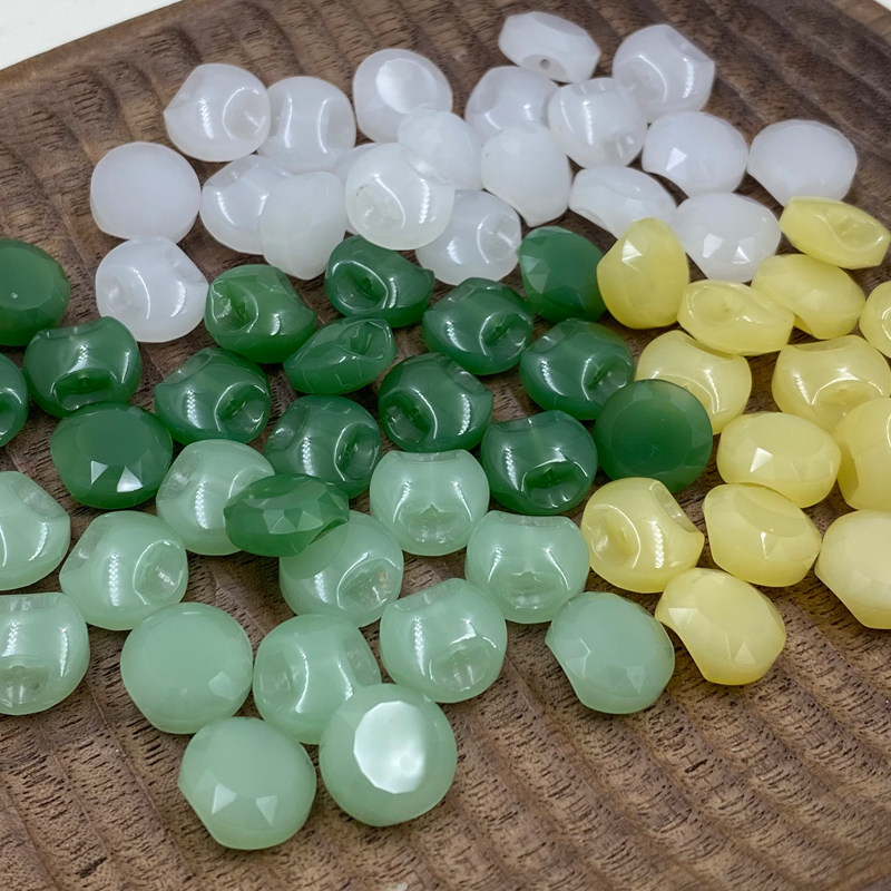 Button female retro ancient jade disc buckle cheongsam Hanfu Tang suit shirt shirt children small beads White button