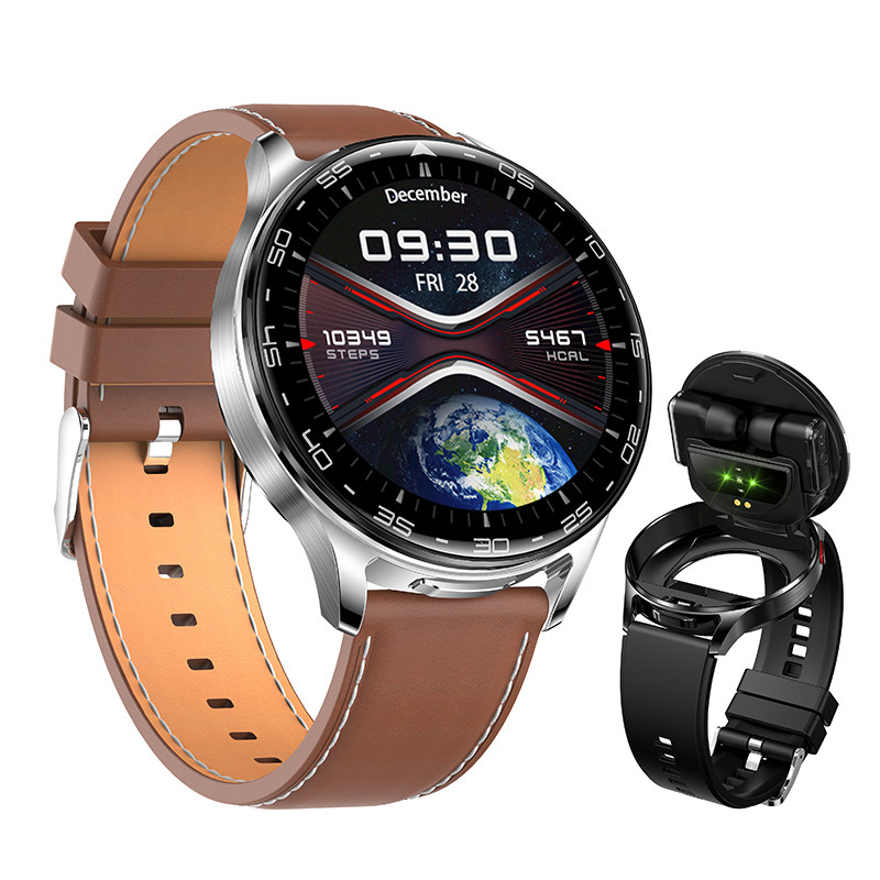 Tws Dual Bluetooth Earphones Mp3 Two-In-One Binaural Monitoring Smart Bracelet Dial-Up Phone Adult Smart Watch Tws Dual Bluetooth Earphones Mp3 Two-In-One Binaural Monitoring Smart Bracelet Dial-Up Phone Adult Smart Watch