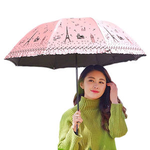 大号双人雨伞黑胶防晒遮阳晴雨伞男女防紫外线折叠太阳伞