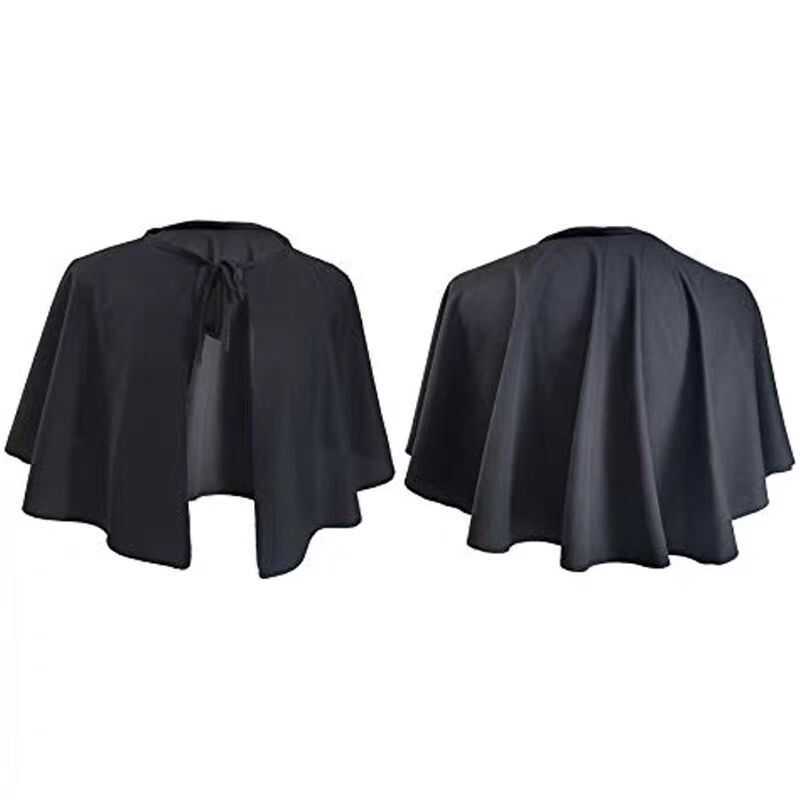 European and American New Style Unisex Black Shawl Halloween Stage Performance Costume Role-Playing Costume Short Cape