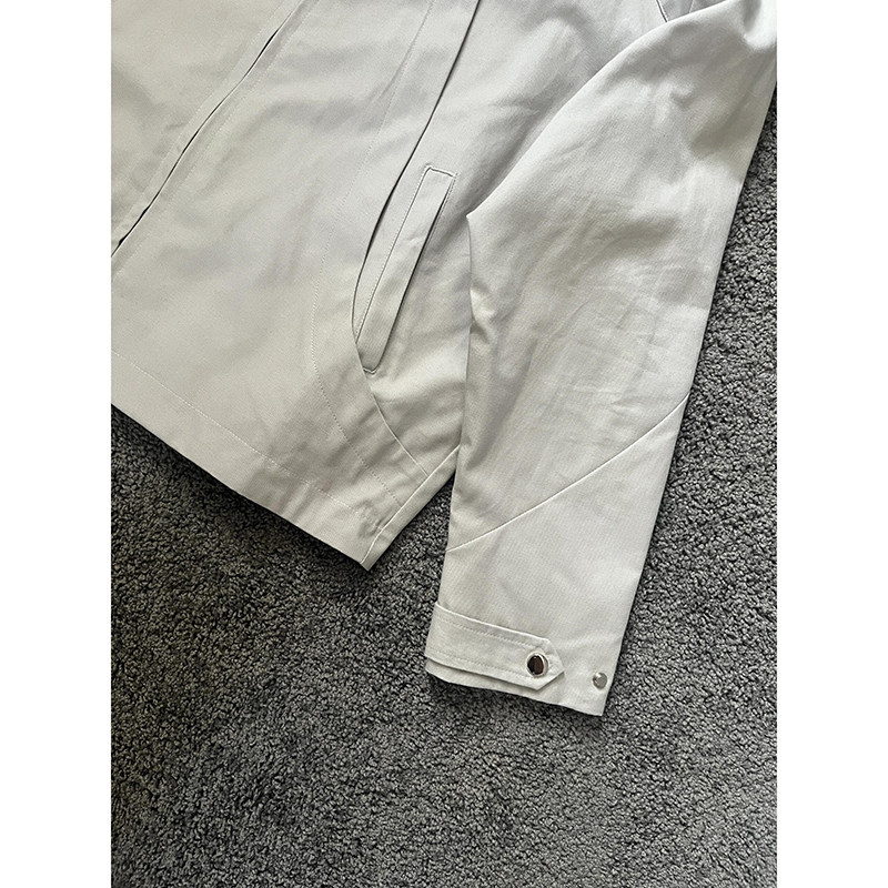 Джинсовая рубашка 美式覆古杏色哈林顿飞边裁剪夹克潮牌高级感cleanfit解构立领外套