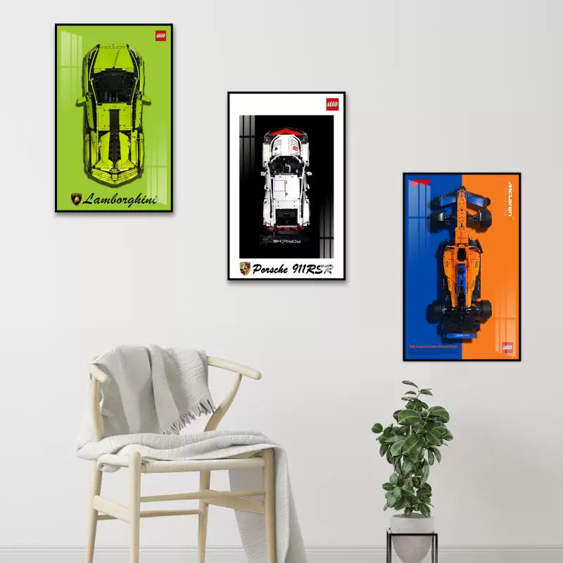 Lego, Lamborghini, ferrari, конструктор, фоторамка, Porsche