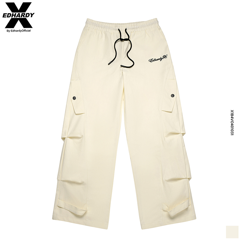 Ed Hardy X Side Letter Embroider Soft and Comfortable Casual Pants Cargo Pants Same Style for Men and Women