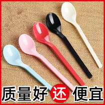 One-time spoon long-handled dessert cake sundae ice cream yogurt tea hard plastic spoon commercial single packaging