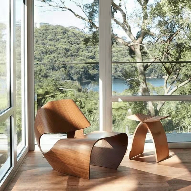 Nordic designers custom hollow glass steel cow knee recreational chair of cottage