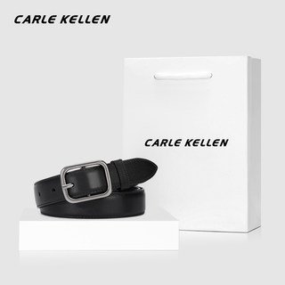 Carlekellen Women's Genuine Leather Fashion Versatile Black Belt Trendy Decorative Belt for Jeans