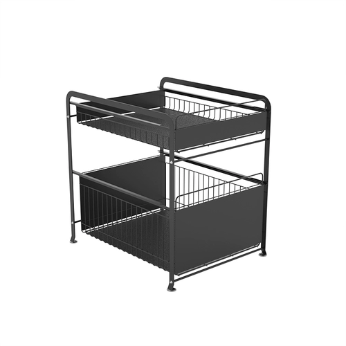 Кухонная стойка для канализации помещена на пол многослойного шкафа.