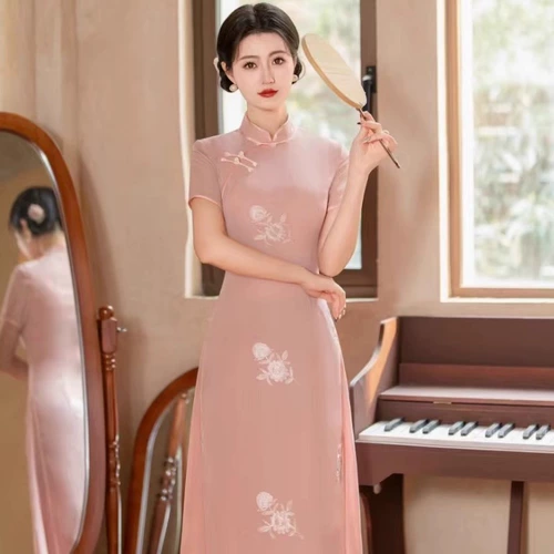 Ретро легкое ципао, китайский стиль, 2025 года, светлый стиль