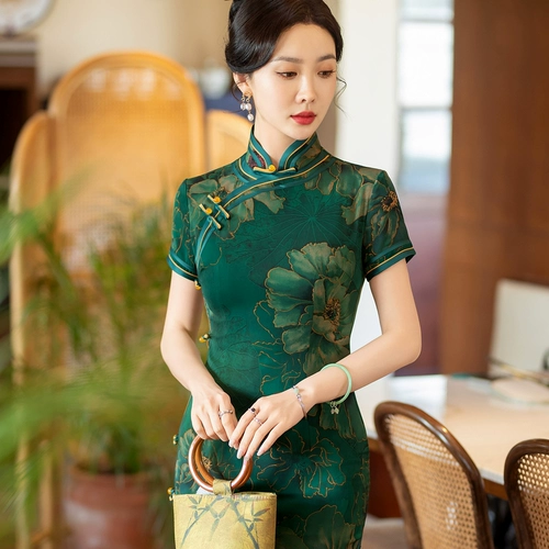 Живое благосостояние специальное выстрел Cheongsam Unferment Daily Draily Dress