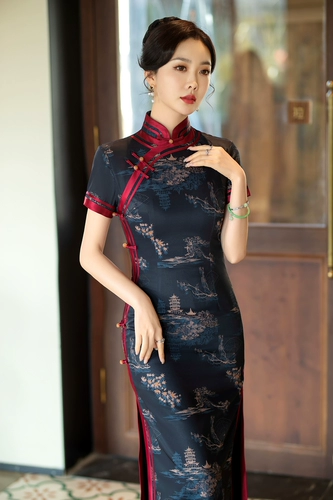 Живое благосостояние специальное выстрел Cheongsam Unferment Daily Draily Dress