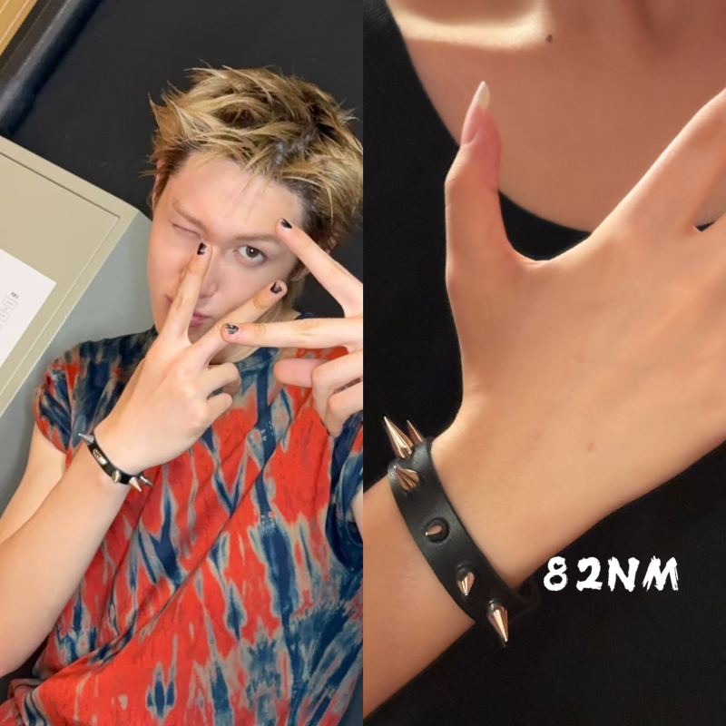 Martin Martin's Same Style Punk Studded Bracelet, European and American Style Trendy Personality Fashion Couple Leather Bracelet Martin Martin's Same Style Punk Studded Bracelet, European and American Style Trendy Personality Fashion Couple Leather Bracelet