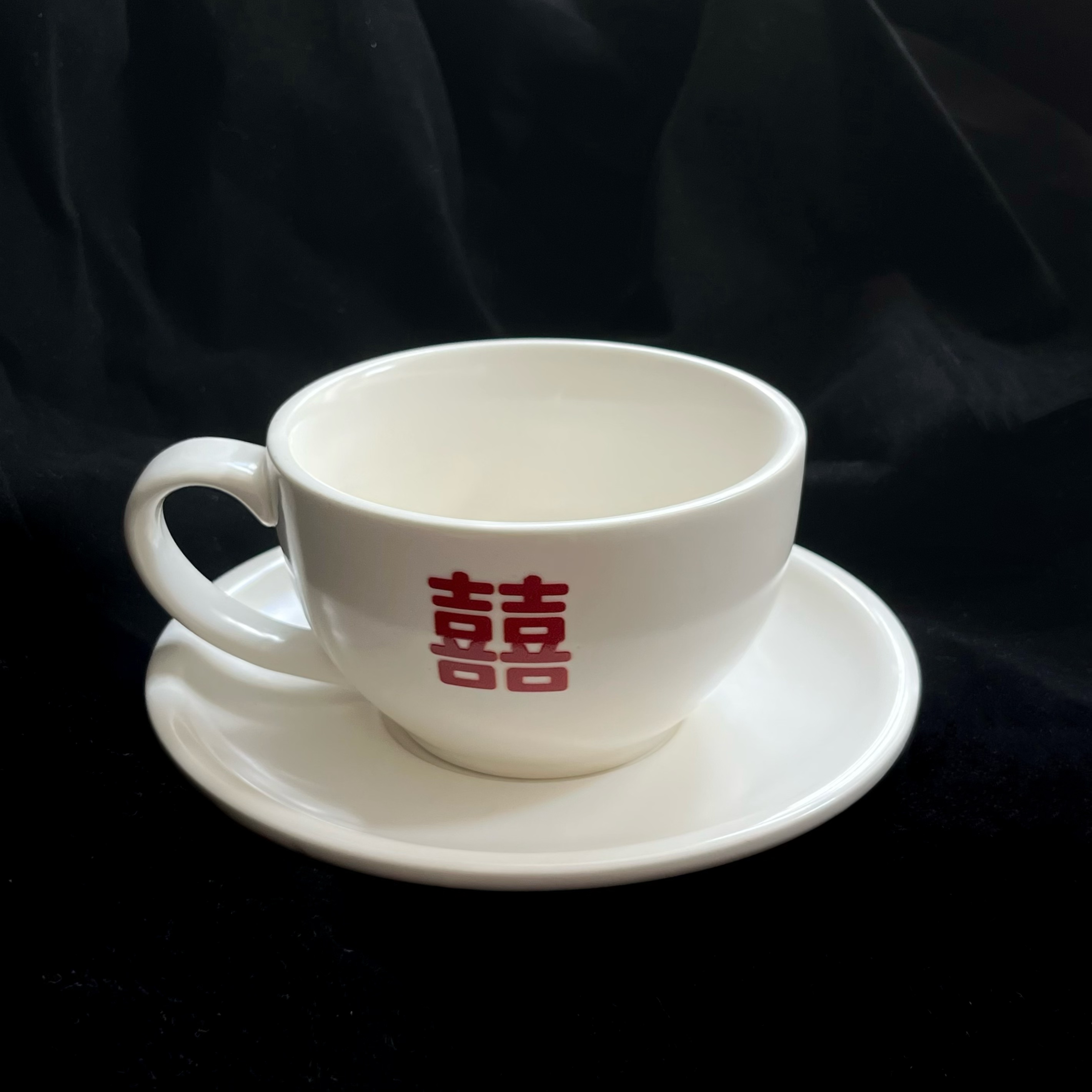 Coffee activist red double with an iron cup coffee cup ceramic cup 300ml original retro small crowdsourced gift-Taobao