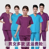 Хлопковая униформа врача, лонгслив, нарукавники, комплект, комбинезон, короткий рукав