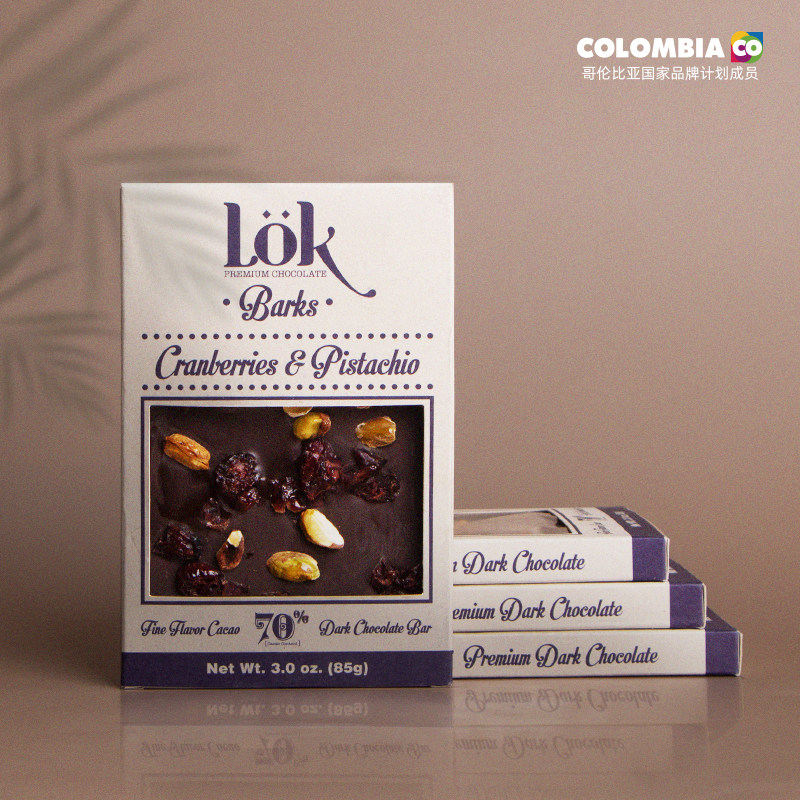 loklock 70% Cranberry Nut Black Chocolate Pure Cocoa Butter Low Fitness Colombia Imported Chocolate