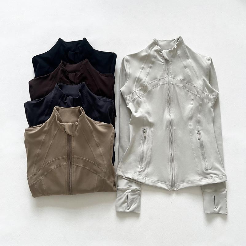 Lulu-Style Yoga Jacket for Women, Spring and Autumn Slim-Fit Sports Top, Fitness Running Training Cardigan