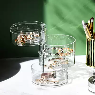 Nail hand necklace earrings storage box transparent rotating jewelry box Hairband box hairclip Jewelry earrings shelf display rack